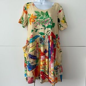 Vintage Jams World Traveler Babydoll Dress Size Medium M 🌎🌺✈️